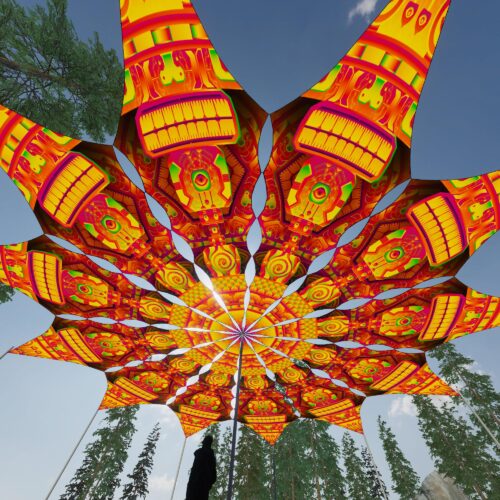 DMTemple - 12 Petals Canopy Set - UV-Reactive Flurescent Ceiling Decoration - 3D-Preview