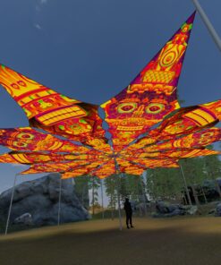 DMTemple and DMTizzin - 12 Petals Canopy Set - UV-Reactive Flurescent Ceiling Decoration - 3D-Preview