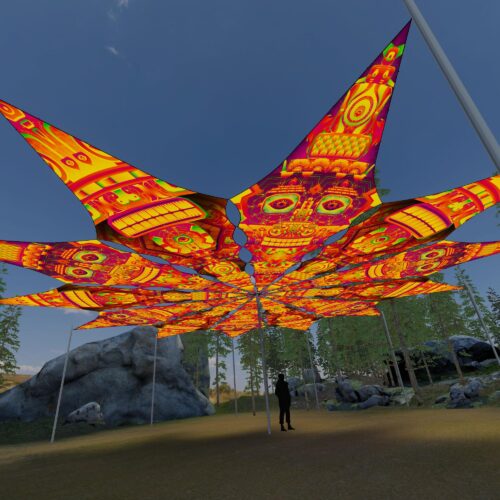 DMTemple and DMTizzin - 12 Petals Canopy Set - UV-Reactive Flurescent Ceiling Decoration - 3D-Preview