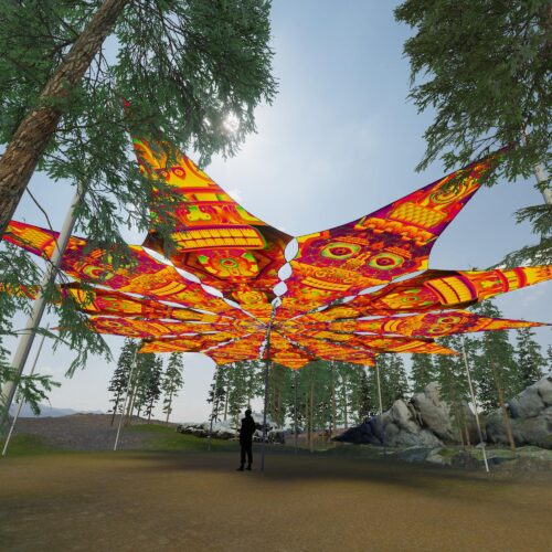 DMTemple and DMTizzin - 12 Petals Canopy Set - UV-Reactive Flurescent Ceiling Decoration - 3D-Preview