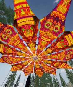 DMTemple and DMTizzin - 12 Petals Canopy Set - UV-Reactive Flurescent Ceiling Decoration - 3D-Preview