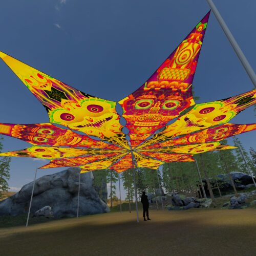 DMTizzin and Smiling Garuda - 12 Petals Canopy Set - UV-Reactive Flurescent Ceiling Decoration - 3D-Preview