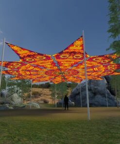 DMTizzin - 12 Petals Canopy Set - UV-Reactive Flurescent Ceiling Decoration - 3D-Preview