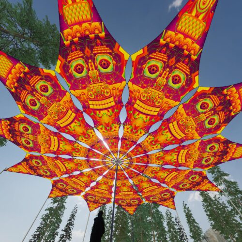 DMTizzin - 12 Petals Canopy Set - UV-Reactive Flurescent Ceiling Decoration - 3D-Preview