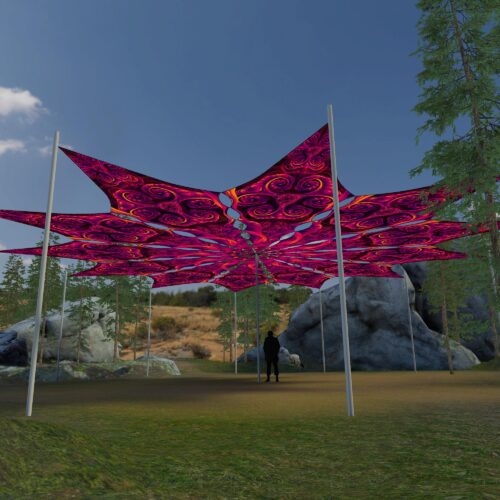 Sacred Vine - 12 Petals Canopy Set - UV-Reactive Flurescent Ceiling Decoration - 3D-Preview