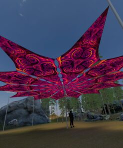 Sacred Vine - 12 Petals Canopy Set - UV-Reactive Flurescent Ceiling Decoration - 3D-Preview