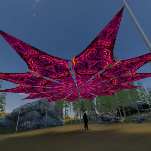 Sacred Vine - 12 Petals Canopy Set - UV-Reactive Flurescent Ceiling Decoration - 3D-Preview