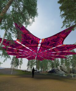 Sacred Vine - 12 Petals Canopy Set - UV-Reactive Flurescent Ceiling Decoration - 3D-Preview