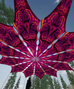 Sacred Vine - 12 Petals Canopy Set - UV-Reactive Flurescent Ceiling Decoration - 3D-Preview