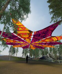 Sacred Vine and DMTemple - 12 Petals Canopy Set - UV-Reactive Flurescent Ceiling Decoration - 3D-Preview