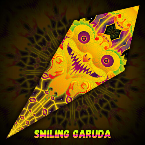 Smiling Garuda - UV-Reactive Fluorescent Petal - Design Preview