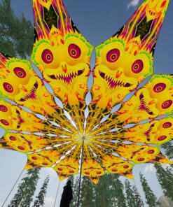 Smiling Garuda - 12 Petals Canopy Set - UV-Reactive Flurescent Ceiling Decoration - 3D-Preview