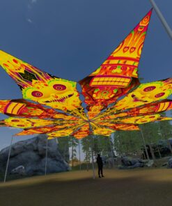 Smiling Garuda and DMTemple - 12 Petals Canopy Set - UV-Reactive Flurescent Ceiling Decoration - 3D-Preview