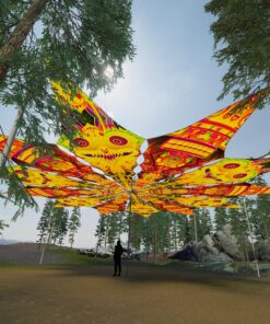 Smiling Garuda and DMTemple - 12 Petals Canopy Set - UV-Reactive Flurescent Ceiling Decoration - 3D-Preview