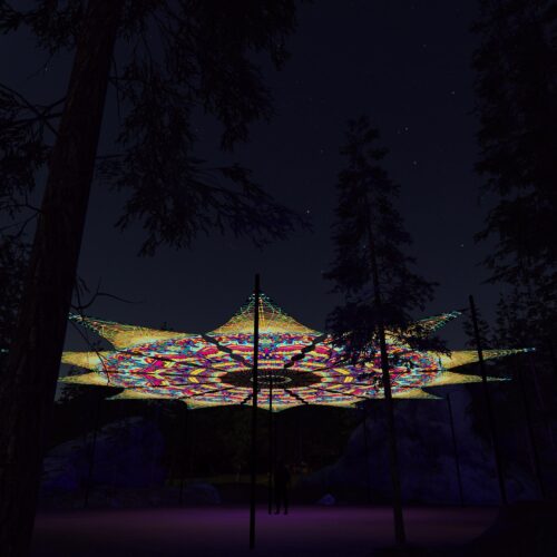 Geoshroom - 12 Petals Canopy Set - UV-Reactive Flurescent Ceiling Decoration - 3D-Preview