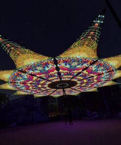 Geoshroom - 12 Petals Canopy Set - UV-Reactive Flurescent Ceiling Decoration - 3D-Preview