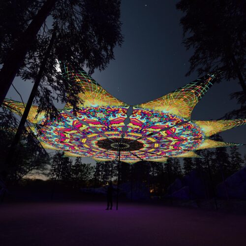 Geoshroom - 12 Petals Canopy Set - UV-Reactive Flurescent Ceiling Decoration - 3D-Preview