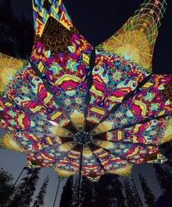 Geoshroom and Spirit Monkey - 12 Petals Canopy Set - UV-Reactive Flurescent Ceiling Decoration - 3D-Preview