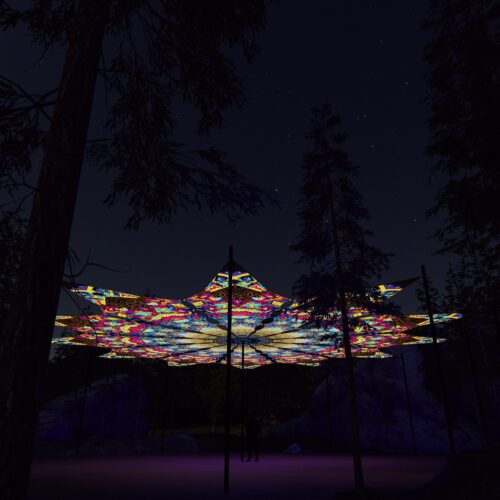 Spirit Monkey - 12 Petals Canopy Set - UV-Reactive Flurescent Ceiling Decoration - 3D-Preview