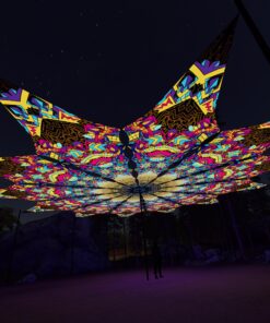 Spirit Monkey - 12 Petals Canopy Set - UV-Reactive Flurescent Ceiling Decoration - 3D-Preview