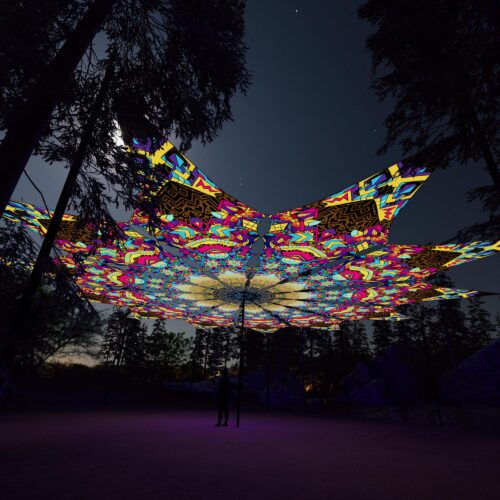 Spirit Monkey - 12 Petals Canopy Set - UV-Reactive Flurescent Ceiling Decoration - 3D-Preview