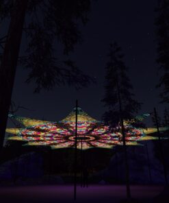 Trippy Pillar - 12 Petals Canopy Set - UV-Reactive Flurescent Ceiling Decoration - 3D-Preview