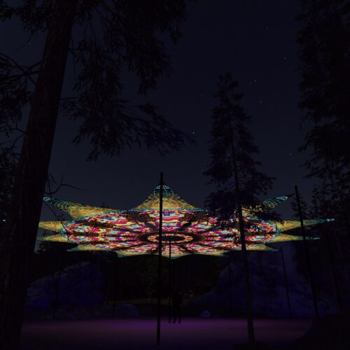 Trippy Pillar - 12 Petals Canopy Set - UV-Reactive Flurescent Ceiling Decoration - 3D-Preview