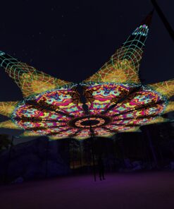 Trippy Pillar - 12 Petals Canopy Set - UV-Reactive Flurescent Ceiling Decoration - 3D-Preview