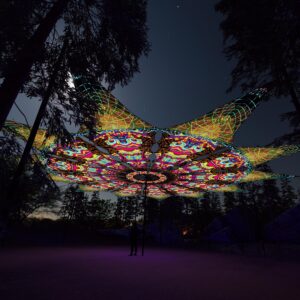 Trippy Pillar - 12 Petals Canopy Set - UV-Reactive Flurescent Ceiling Decoration - 3D-Preview