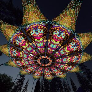 Trippy Pillar - 12 Petals Canopy Set - UV-Reactive Flurescent Ceiling Decoration - 3D-Preview