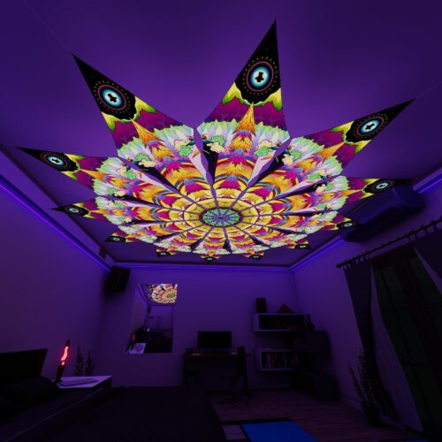 MO-PT01 - 12 Petals Canopy Set - UV-Reactive Flurescent Ceiling Decoration - 3D-Preview