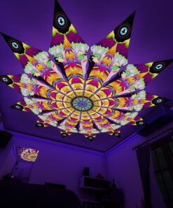 MO-PT01 - 12 Petals Canopy Set - UV-Reactive Flurescent Ceiling Decoration - 3D-Preview