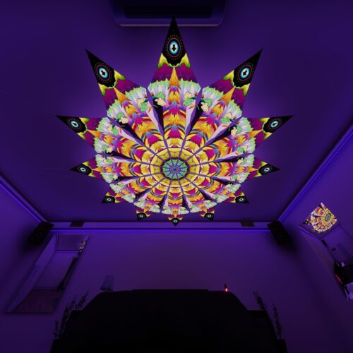 MO-PT01 - 12 Petals Canopy Set - UV-Reactive Flurescent Ceiling Decoration - 3D-Preview