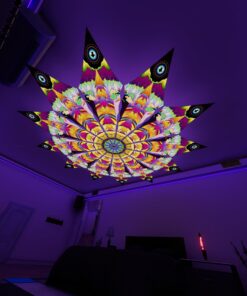 MO-PT01 - 12 Petals Canopy Set - UV-Reactive Flurescent Ceiling Decoration - 3D-Preview
