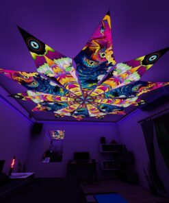 MO-PT01 and MO-PT02 - 12 Petals Canopy Set - UV-Reactive Flurescent Ceiling Decoration - 3D-Preview