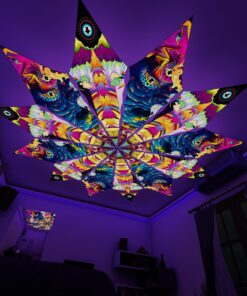 MO-PT01 and MO-PT02 - 12 Petals Canopy Set - UV-Reactive Flurescent Ceiling Decoration - 3D-Preview