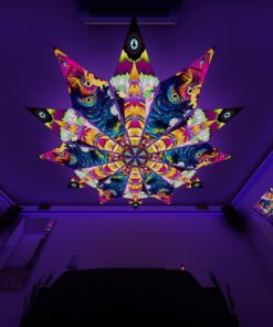 MO-PT01 and MO-PT02 - 12 Petals Canopy Set - UV-Reactive Flurescent Ceiling Decoration - 3D-Preview