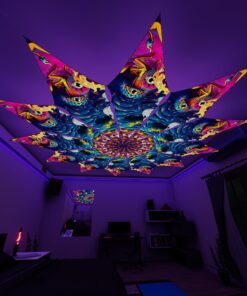 MO-PT02 - 12 Petals Canopy Set - UV-Reactive Flurescent Ceiling Decoration - 3D-Preview