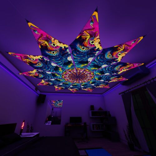 MO-PT02 - 12 Petals Canopy Set - UV-Reactive Flurescent Ceiling Decoration - 3D-Preview