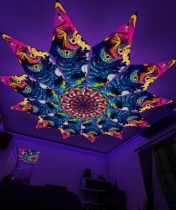 MO-PT02 - 12 Petals Canopy Set - UV-Reactive Flurescent Ceiling Decoration - 3D-Preview