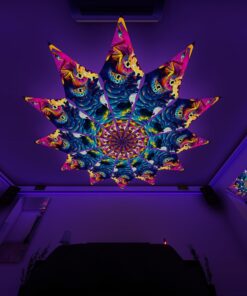 MO-PT02 - 12 Petals Canopy Set - UV-Reactive Flurescent Ceiling Decoration - 3D-Preview