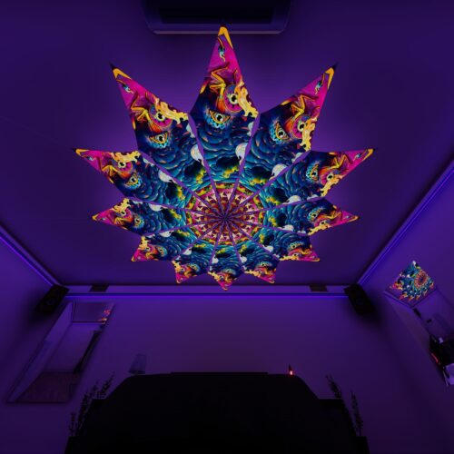 MO-PT02 - 12 Petals Canopy Set - UV-Reactive Flurescent Ceiling Decoration - 3D-Preview