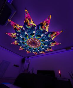 MO-PT02 - 12 Petals Canopy Set - UV-Reactive Flurescent Ceiling Decoration - 3D-Preview