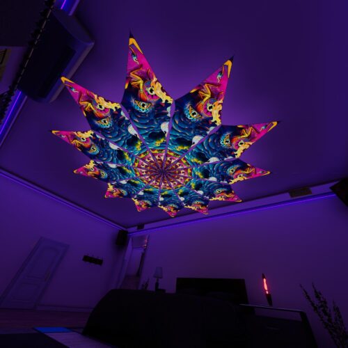 MO-PT02 - 12 Petals Canopy Set - UV-Reactive Flurescent Ceiling Decoration - 3D-Preview