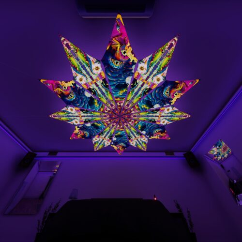 MO-PT02 and MO-PT03 - 12 Petals Canopy Set - UV-Reactive Flurescent Ceiling Decoration - 3D-Preview