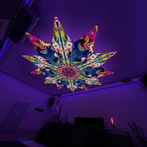 MO-PT02 and MO-PT03 - 12 Petals Canopy Set - UV-Reactive Flurescent Ceiling Decoration - 3D-Preview