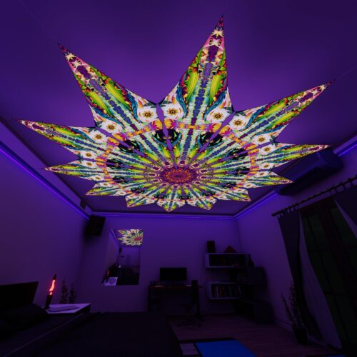 MO-PT03 - 12 Petals Canopy Set - UV-Reactive Flurescent Ceiling Decoration - 3D-Preview