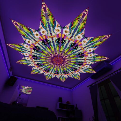 MO-PT03 - 12 Petals Canopy Set - UV-Reactive Flurescent Ceiling Decoration - 3D-Preview