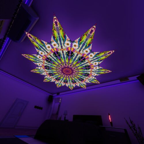 MO-PT03 - 12 Petals Canopy Set - UV-Reactive Flurescent Ceiling Decoration - 3D-Preview