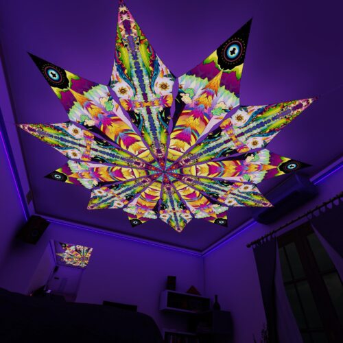 MO-PT03 and MO-PT01 - 12 Petals Canopy Set - UV-Reactive Flurescent Ceiling Decoration - 3D-Preview